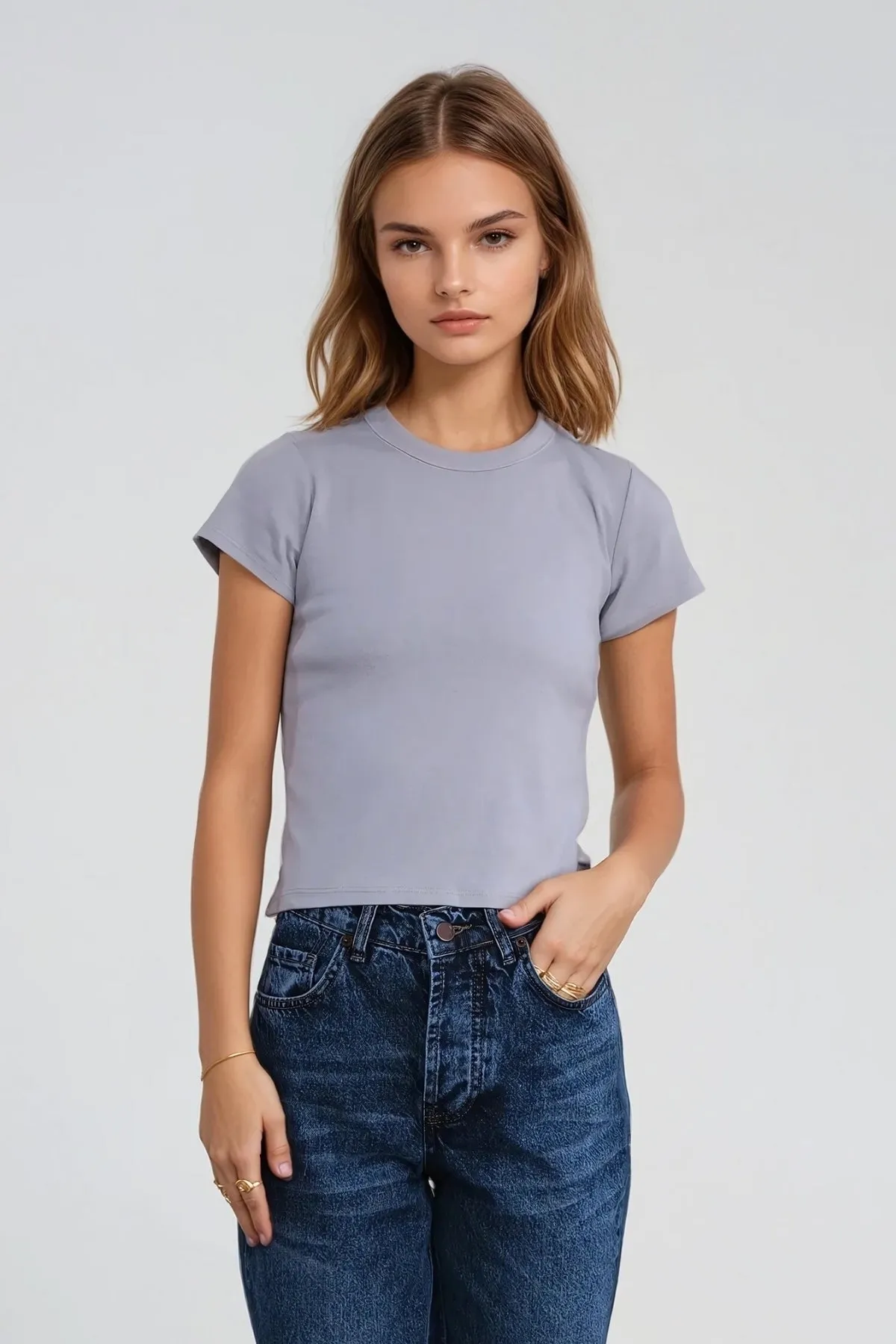 Emily Short T-Shirt - Light Grey