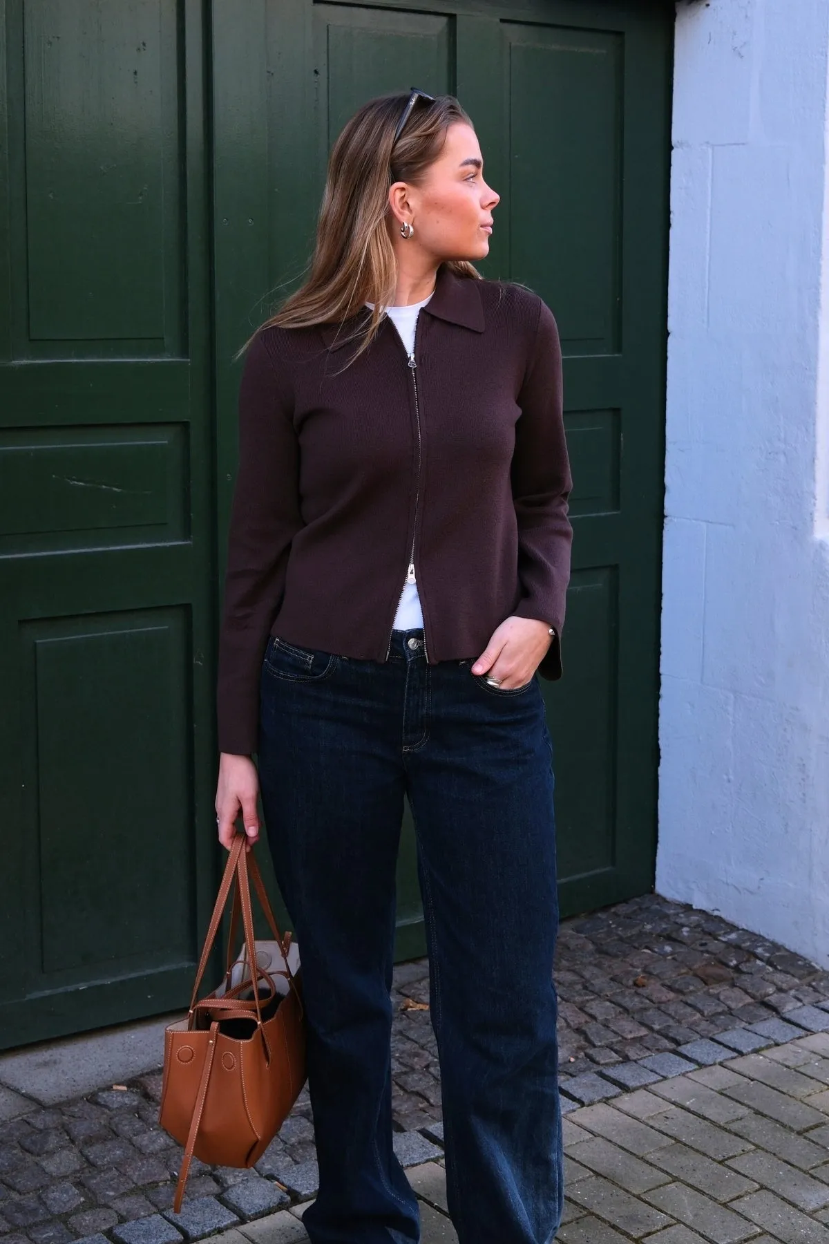 Hanna LS Knit Cardigan - Chocolate Torte