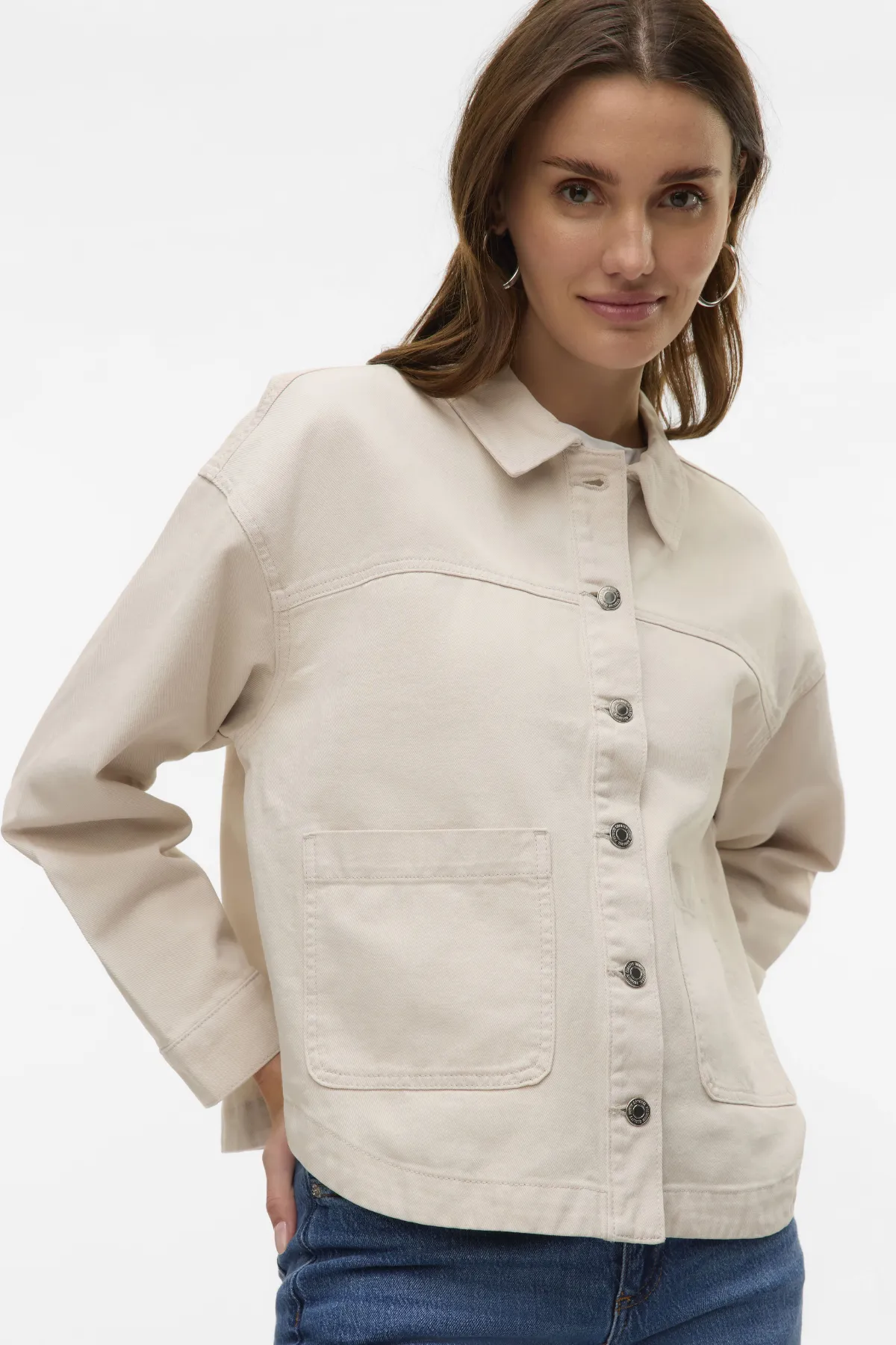 Jamie Denim Shacket - Birch
