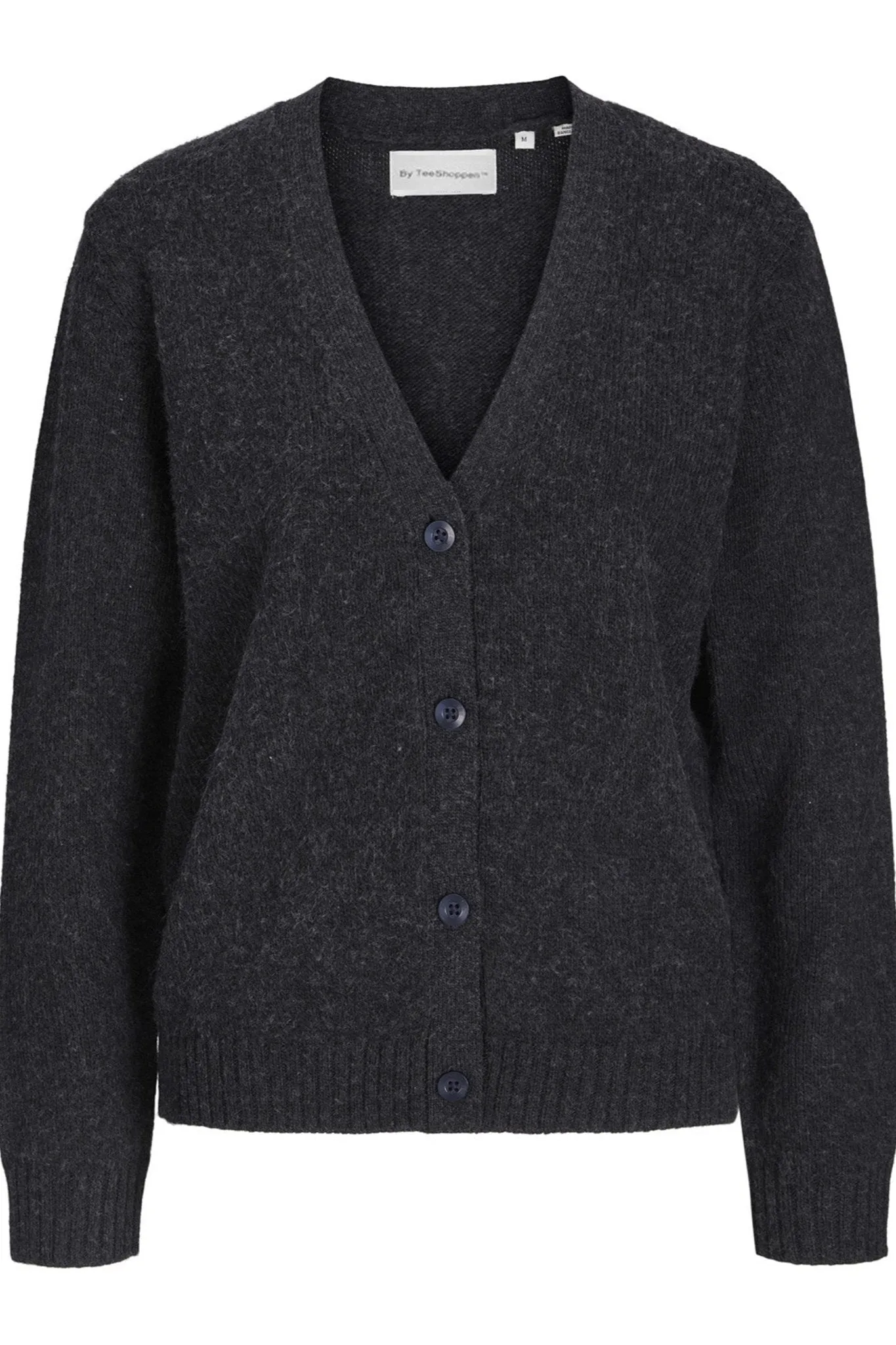 Knitted Cardigan - Dark Grey Melange