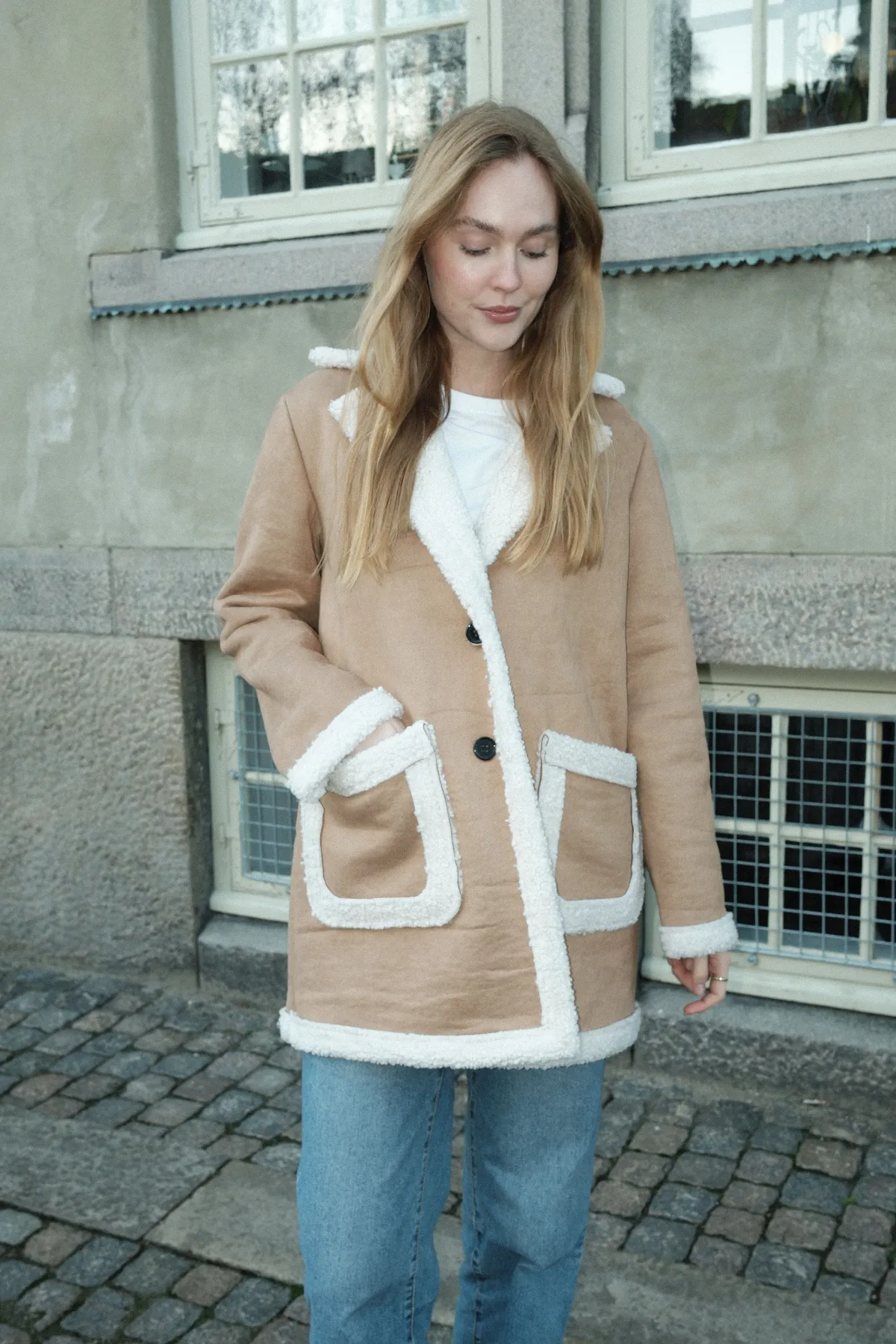 Shearling Coat - Beige