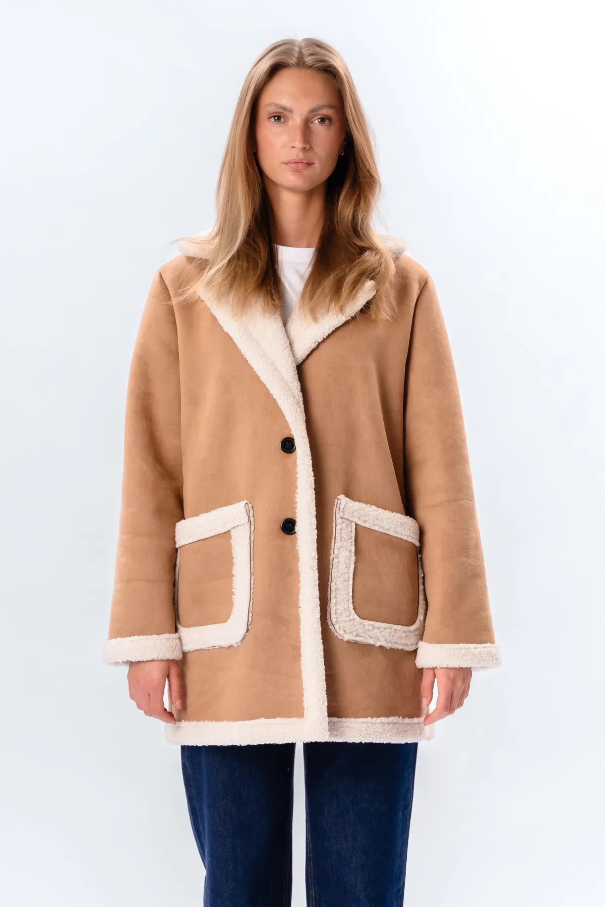 Shearling Coat - Beige