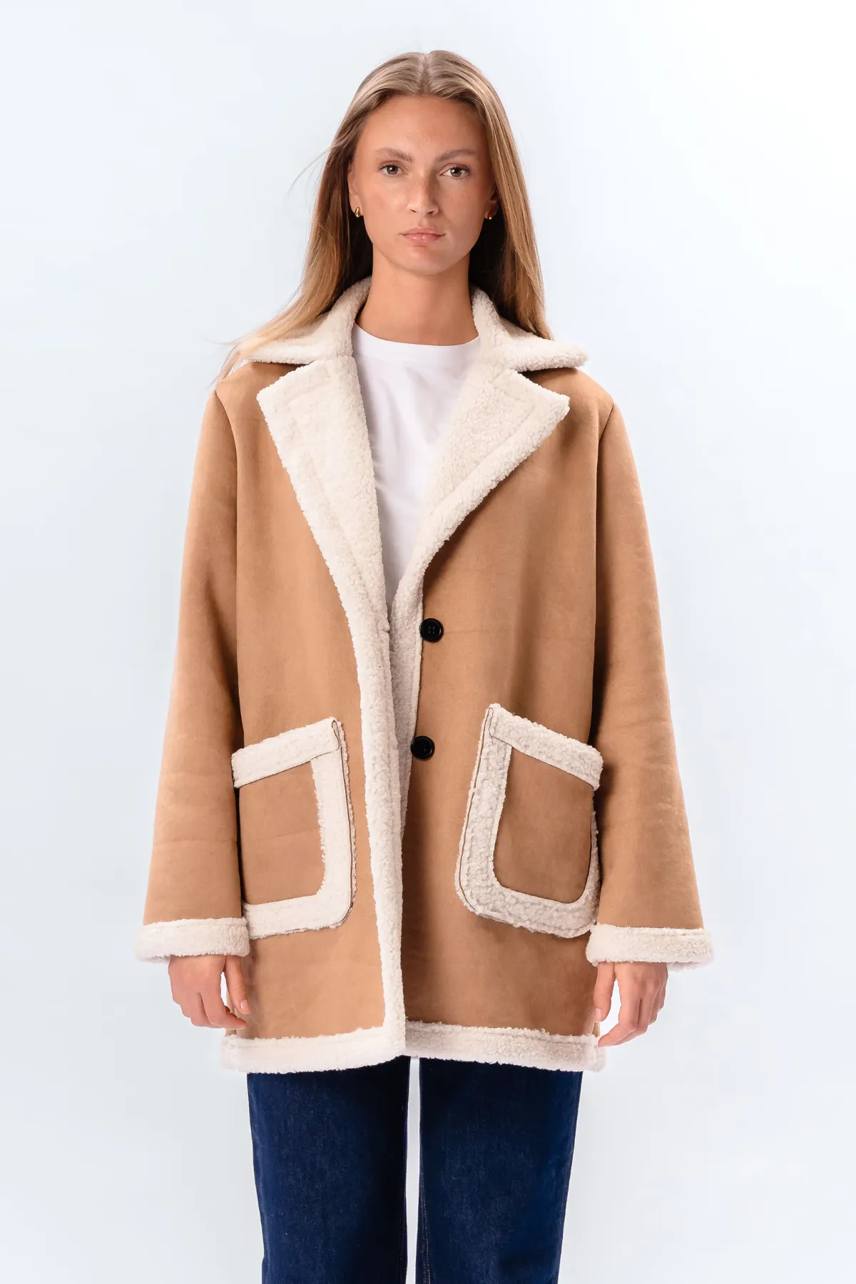 Shearling Coat - Beige