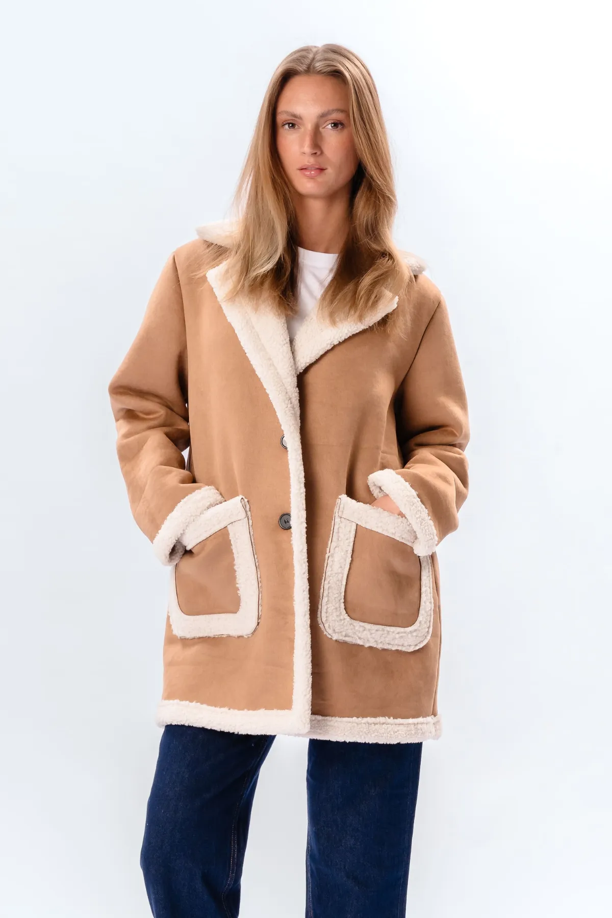 Shearling Coat - Beige