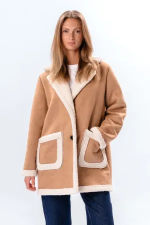 Shearling Coat - Beige