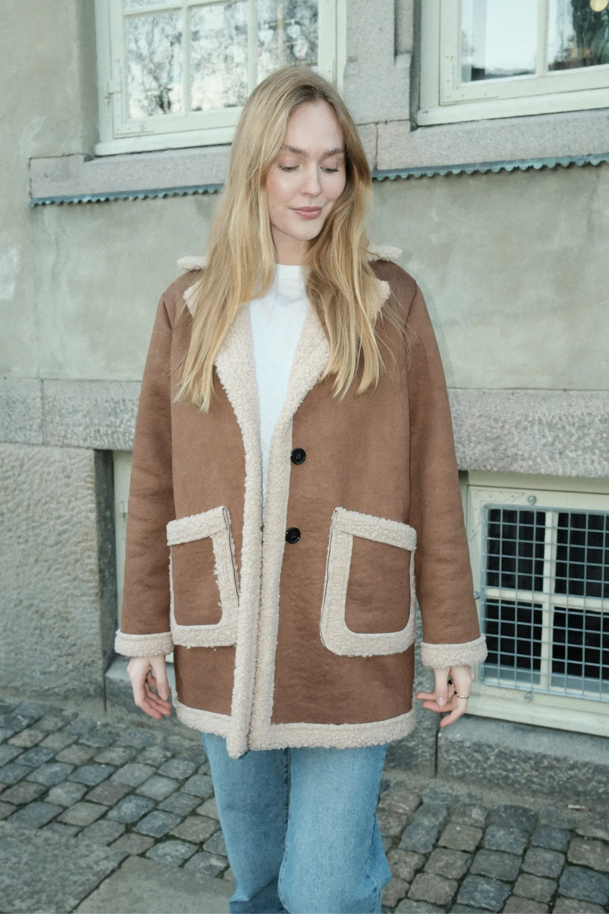 Shearling Coat - Brown
