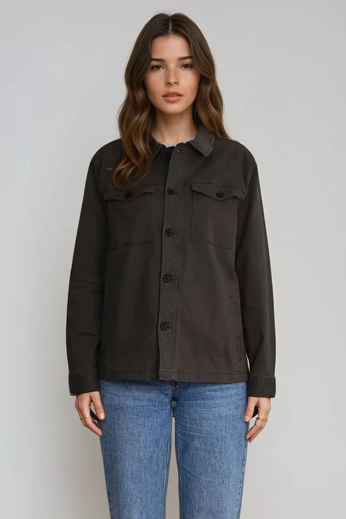 Twill Overshirt - Dark Olive