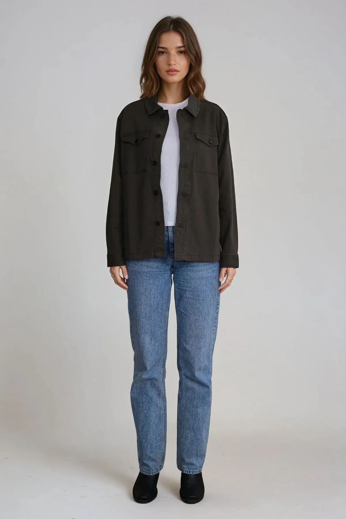 Twill Overshirt - Dark Olive