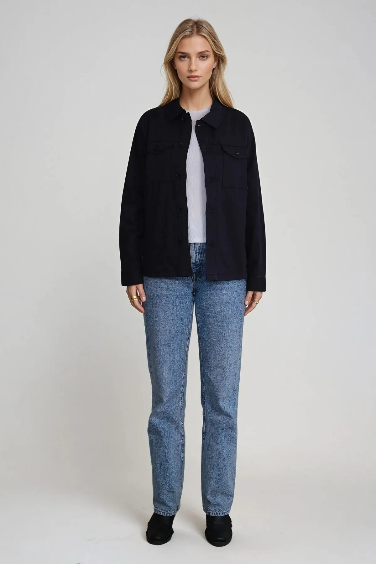 Twill Overshirt - Navy