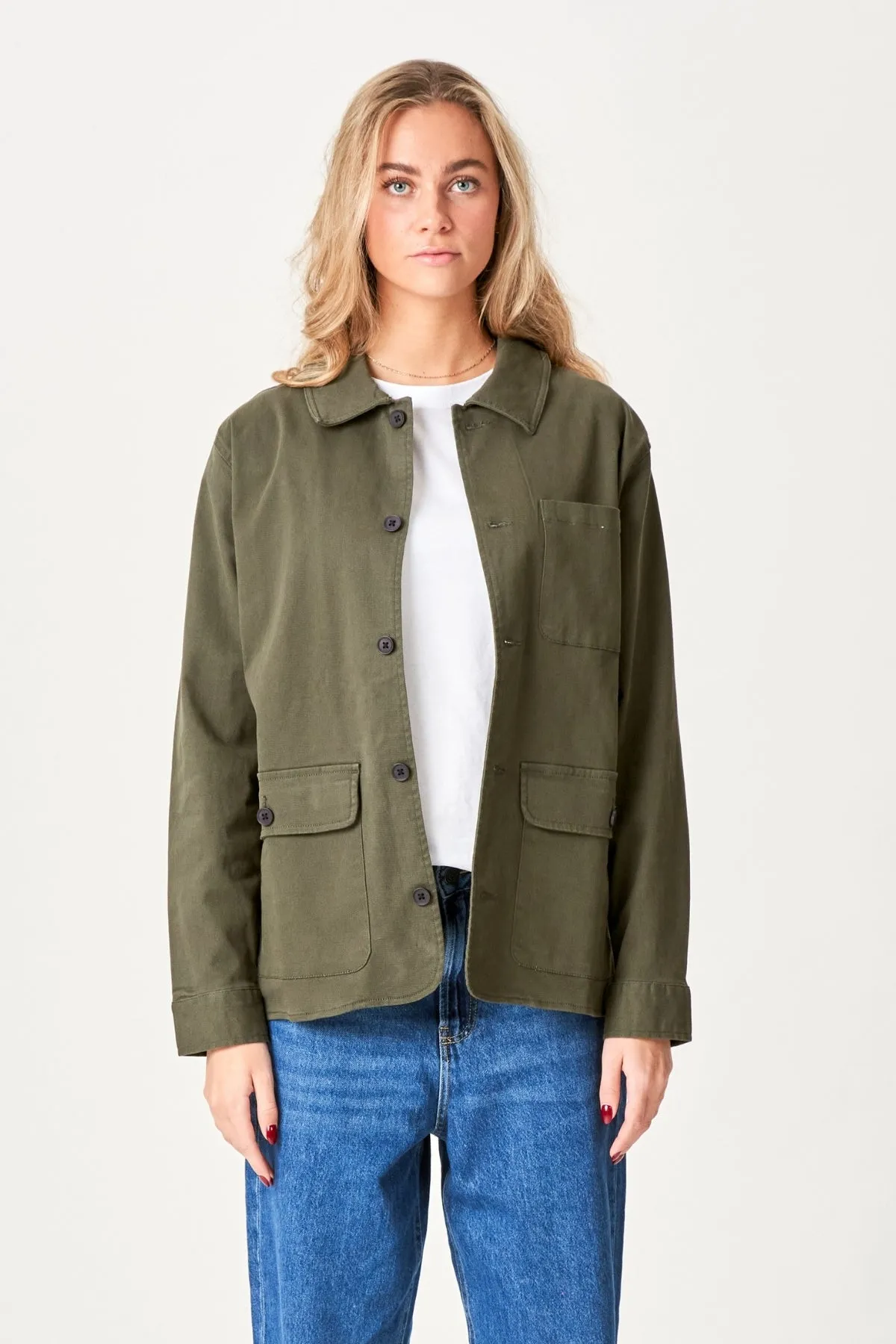 Twill Shacket - Dark Olive