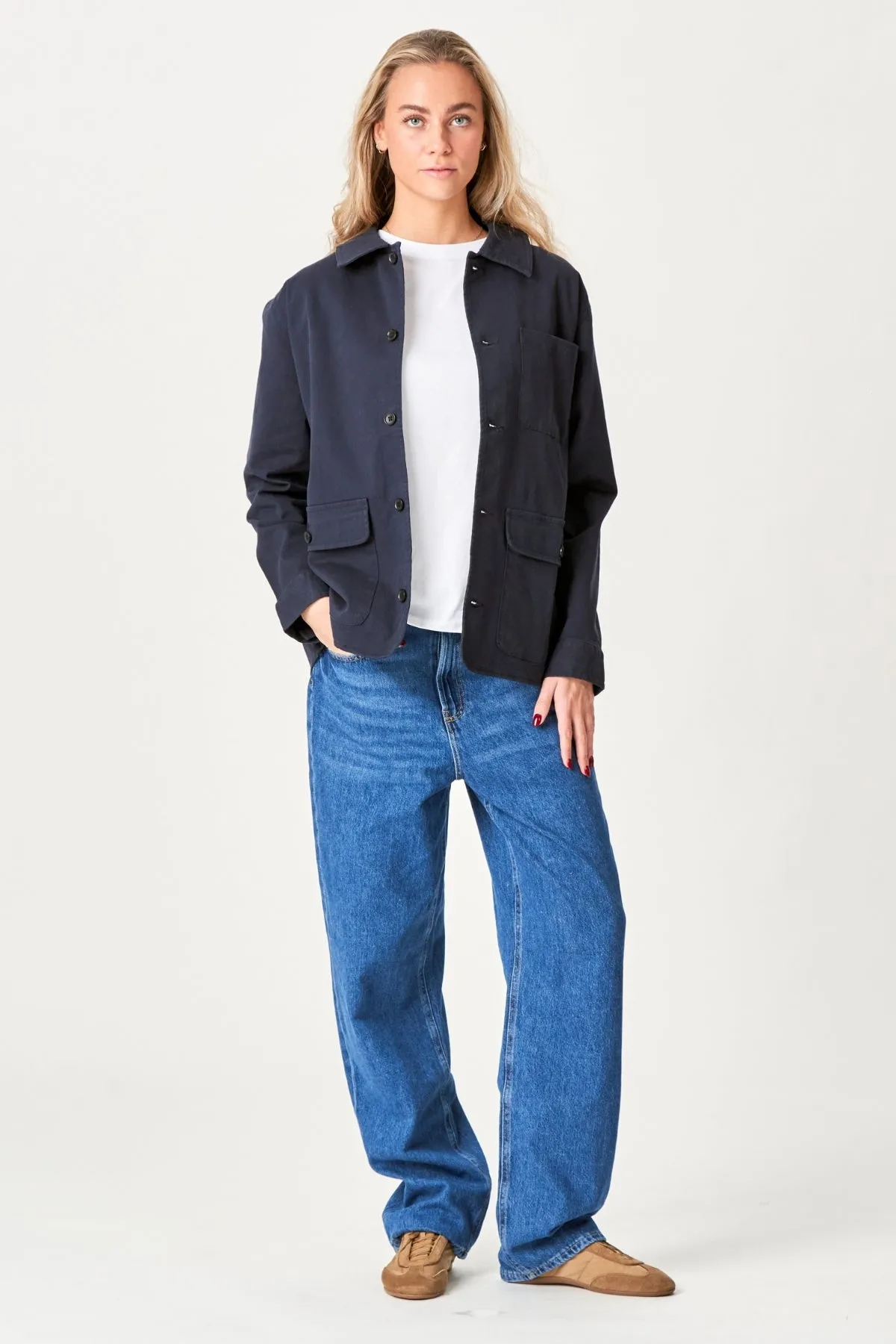 Twill Shacket - Navy